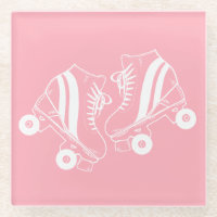 Minimalistisch Roller Skate Roller Skaten Pink