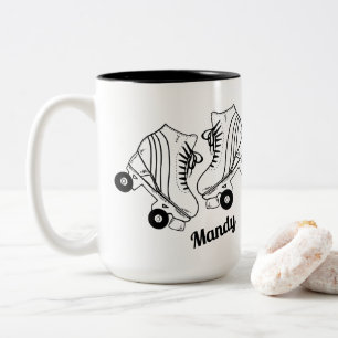 Minimalistisch Roller Skaten Zeichnend Individuell Zweifarbige Tasse