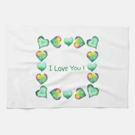 Minimalistisch Romantik I Liebe Sie Valentinstag Geschirrtuch