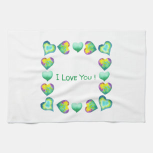 Minimalistisch Romantik I Liebe Sie Valentinstag Geschirrtuch
