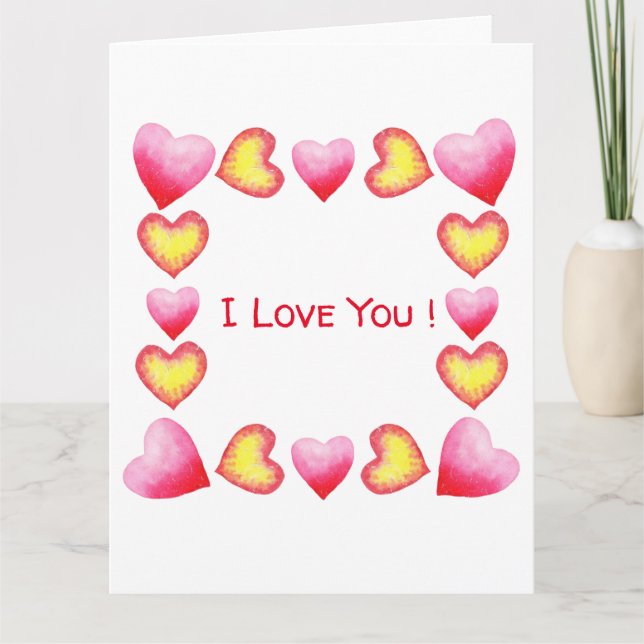 Minimalistisch Romantik I Liebe Sie Valentinstag Karte (Vorderseite)