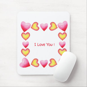 Minimalistisch Romantik I Liebe Sie Valentinstag Mousepad