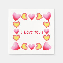 Minimalistisch Romantik I Liebe Sie Valentinstag Serviette