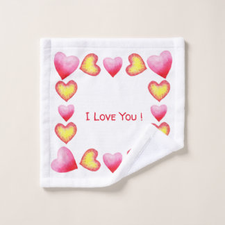 Minimalistisch Romantik I Liebe Sie Valentinstag Waschlappen