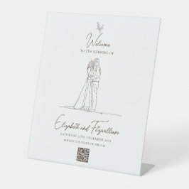 Minimalistisch Romantische Couple Bridal Blume Wil Sockelschild