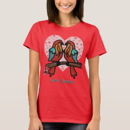 Minimalistisch-Romantische Vögel | Liebe T-Shirt