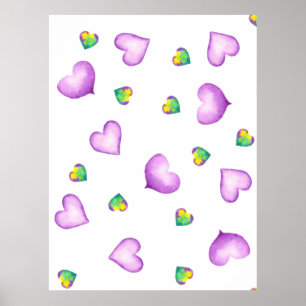 Minimalistisch Romantisches Aquarellherz Poster