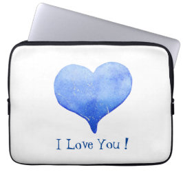 Minimalistisch Romantisches Blau I Liebe Herzlich  Laptopschutzhülle
