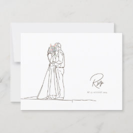 Minimalistisch Romantisches Couple Floral Bouquet  Postkarte