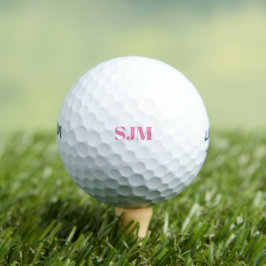 Minimalistisch rosa benutzerdefinierte Monogramm-I Golfball