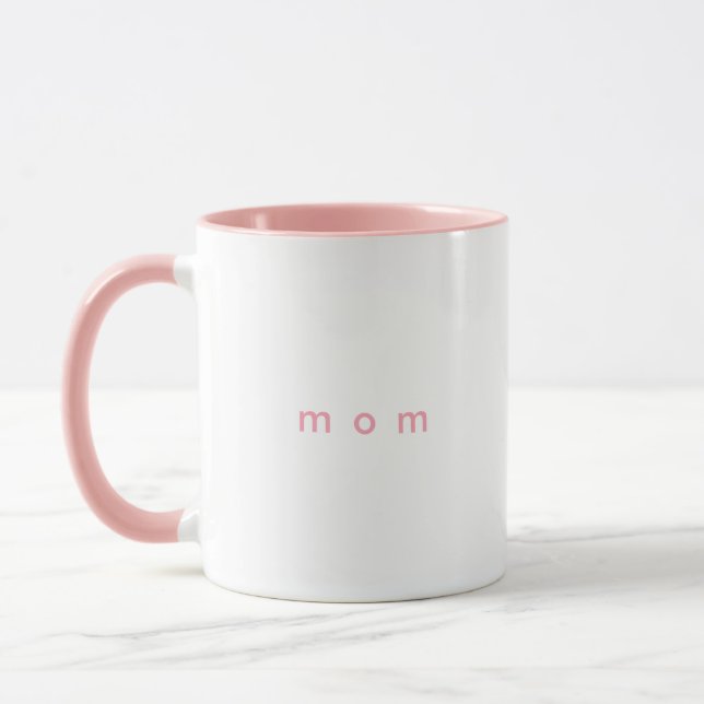 Minimalistisch rosa Benutzerdefinierter Text MIME  Tasse (Links)