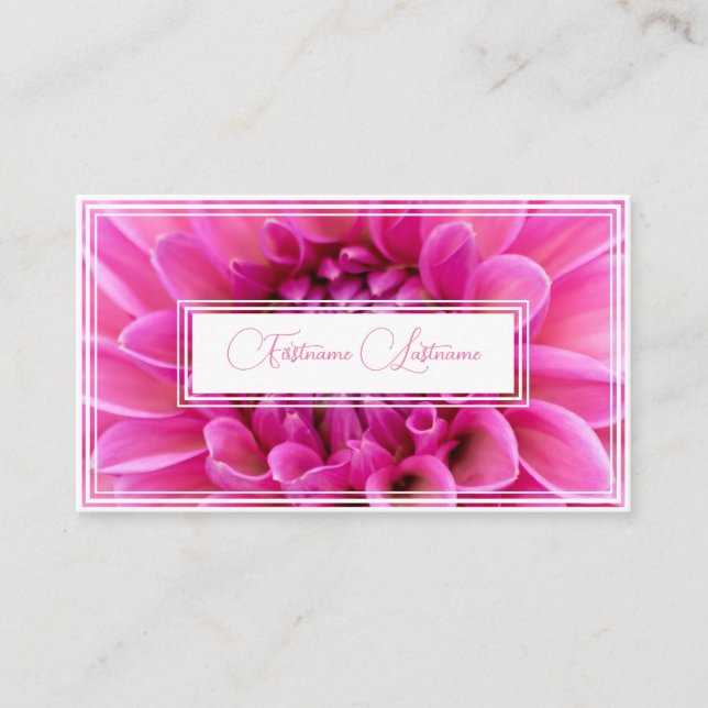 Minimalistisch rosa Blume florist weiße Rechtecke Visitenkarte (Vorderseite)