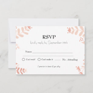 Minimalistisch rosa Blumenmuster Kindergeburtstag  RSVP Karte
