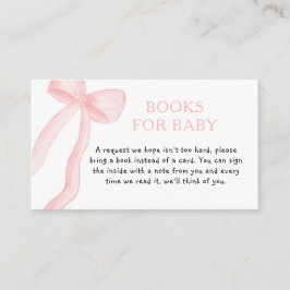 Minimalistisch rosa Coquette Bow Babydusche Begleitkarte