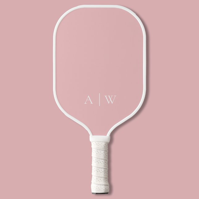 Minimalistisch-rosa-elegantes Monogramm Pickleball Schläger (Von Creator hochgeladen)