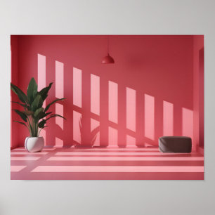 Minimalistisch rosa Farbton: Licht und Schatten Poster