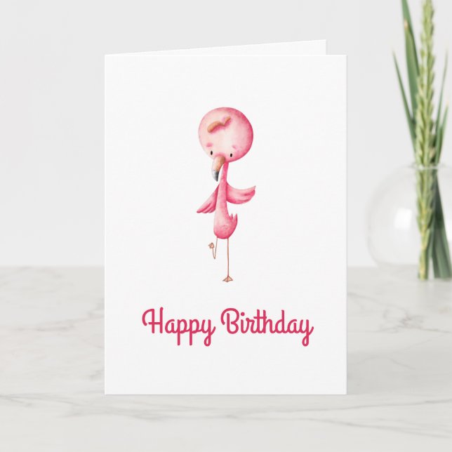 Minimalistisch-rosa Flamingo-Illustration Personal Karte (Vorderseite)