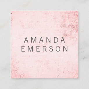 Minimalistisch rosa Grunge Quadratische Visitenkarte