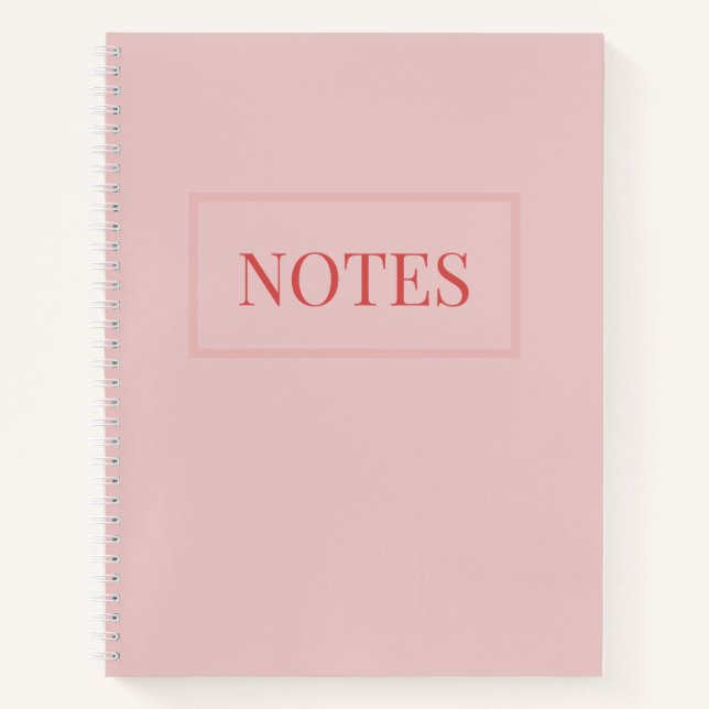 Minimalistisch-rosa-komprimiertes Notebook Notizbuch (Vorderseite)