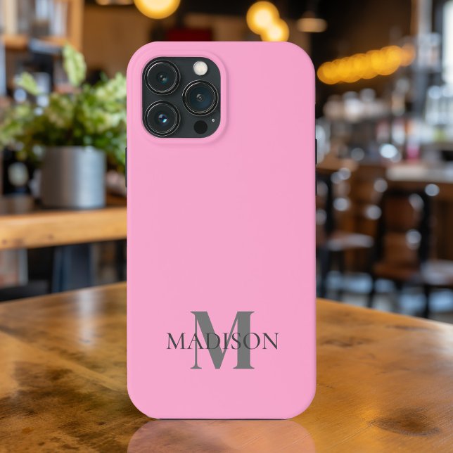 Minimalistisch rosa Mit Monogramm Case-Mate iPhone Hülle (Von Creator hochgeladen)