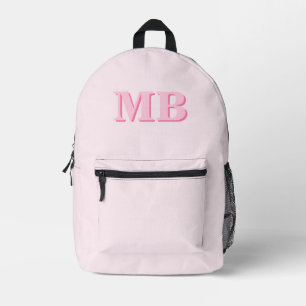 Minimalistisch rosa Modernes Anfangsmonogramm Bedruckter Rucksack