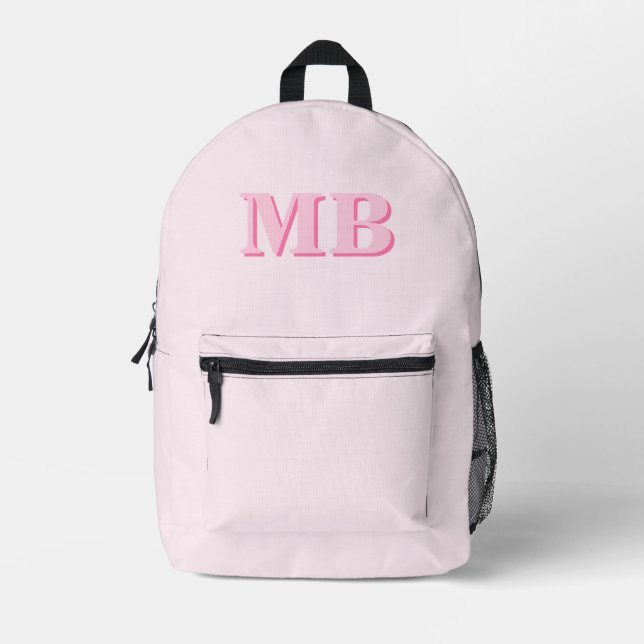Minimalistisch rosa Modernes Anfangsmonogramm Bedruckter Rucksack (Vorderseite)