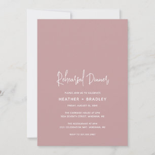 Minimalistisch rosa Modernes Hochzeitessen Probe Einladung