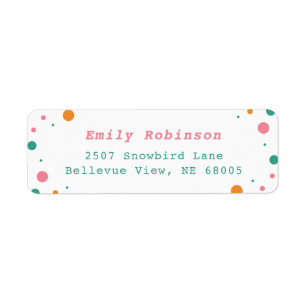 Minimalistisch rosa orange-grüne Farbpunkte Adress