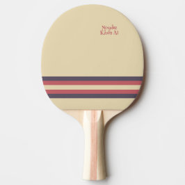 Minimalistisch, Rosa Retro-Streifen, Text auf Crem Tischtennis Schläger