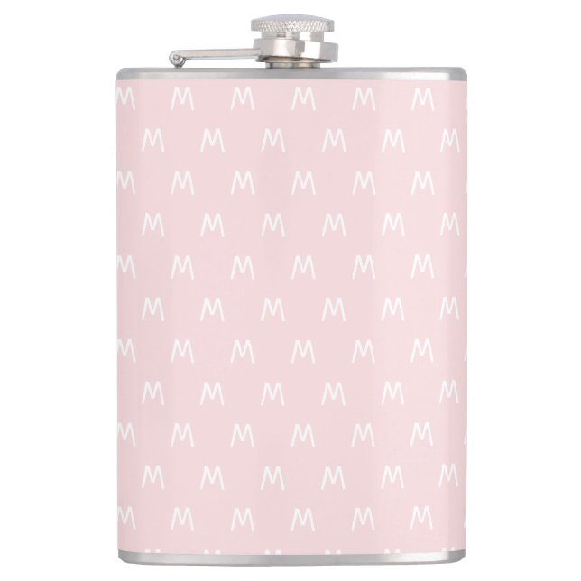 Minimalistisch rosa und weiß flachmann (Vorderseite)