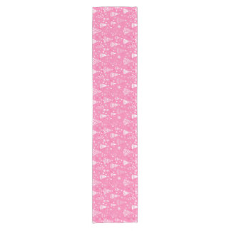 Minimalistisch rosa Weihnachtsbaummuster Kurzer Tischläufer