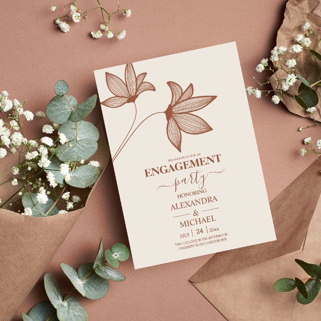 Minimalistisch Rust Burnt Orange Teracotta Wedding Einladung (Von Creator hochgeladen)