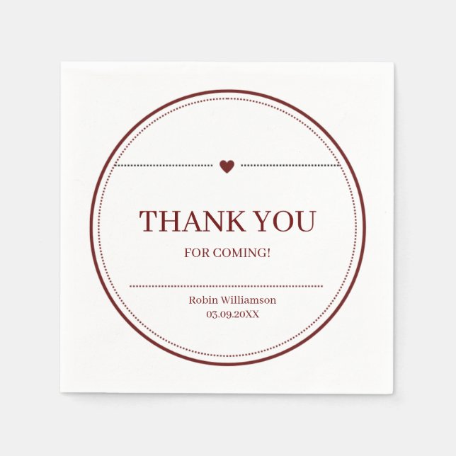 Minimalistisch Rust Earthy Tones - Danke Serviette (Vorderseite)