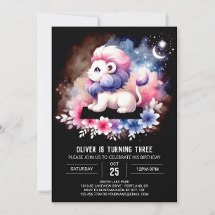Minimalistisch Safari Lion Birthday Einladung