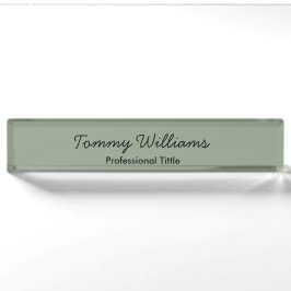 Minimalistisch Sage Green Beruflich Simple Namensplakette