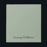 Minimalistisch Sage Green Beruflich Simple Notizblock<br><div class="desc">Diese Notizen können für alles verwendet werden, von Dankeschön bis zu Aufgabenlisten, sie können im Büro oder auf Zuhause verwendet werden, um daran zu erinnern. Diese einfachen, minimalistischen können personalisiert sein, einen Namen oder einen beliebigen Text Ihrer Wahl einzufügen. Wenn Sie keinen Text gewollt haben und nur eine leere Notiz...</div>