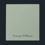 Minimalistisch Sage Green Beruflich Simple Notizblock<br><div class="desc">Diese Notizen können für alles verwendet werden, von Dankeschön bis zu Aufgabenlisten, sie können im Büro oder auf Zuhause verwendet werden, um daran zu erinnern. Diese einfachen, minimalistischen können personalisiert sein, einen Namen oder einen beliebigen Text Ihrer Wahl einzufügen. Wenn Sie keinen Text gewollt haben und nur eine leere Notiz...</div>