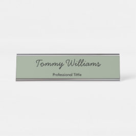 Minimalistisch Sage Green Beruflich Simple Schreibtischnamensplakette