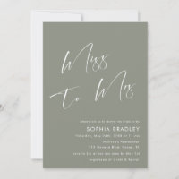 Minimalistisch Sage Green Bridal Dusche Einladung