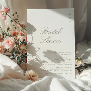 Minimalistisch Sage Green Calligraphy Brautparty Einladung