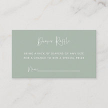 Minimalistisch-Sage-Green-Diaper-Raffekarte