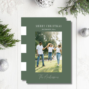 Minimalistisch Sage Green Foto Frohe Weihnachten