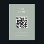 Minimalistisch Sage Green Modern Wedding Begleitkarte<br><div class="desc">Moderne Hochzeitskarten mit minimalistischem Typografie-Design in schlauer grüner Farbe.</div>