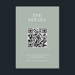 Minimalistisch Sage Green Modern Wedding Begleitkarte<br><div class="desc">Moderne Hochzeitskarten mit minimalistischem Typografie-Design in schlauer grüner Farbe.</div>