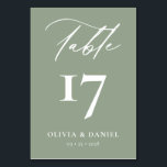 Minimalistisch Sage Green Modern Wedding Tischnummer<br><div class="desc">Entspannen Sie bei der Gestaltung Ihres Hochzeitsempfanges mit unseren Minimalistischen Schwarz-Weiß-Tischnummern der Moderne Hochzeit, einer eleganten und stilvollen Ergänzung, die zeitlos modernes Design mit zeitloser Eleganz verbindet. Jede Tischnummer in dieser Kollektion bietet ein minimalistisches Schwarz-Weiß-Farbschema, das sich durch Eleganz und Vielseitigkeit auszeichnet, um jedes Hochzeitsthema oder jede Farbpalette zu ergänzen....</div>