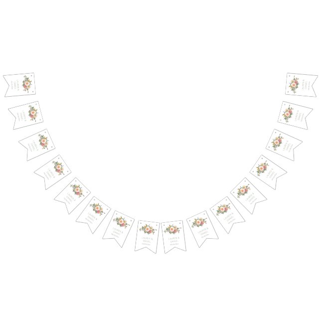 Minimalistisch Sage Green Names Wedding Wimpelkette (Alle)