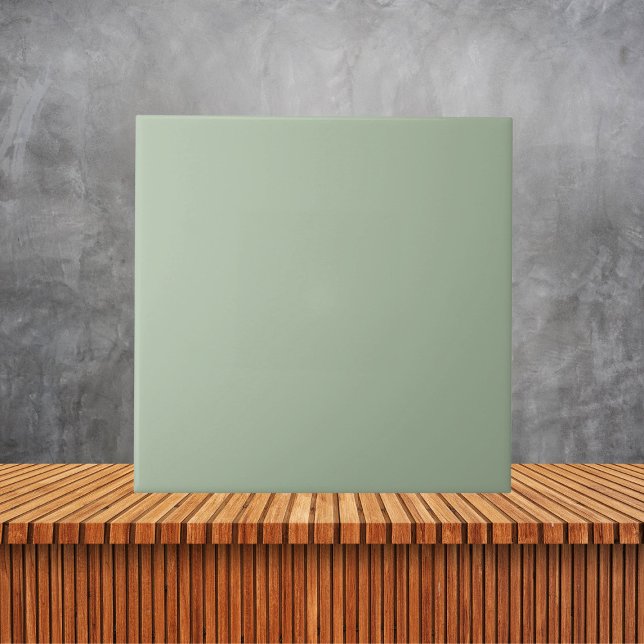 Minimalistisch Sage Green Schlicht Solid Color Fliese (Von Creator hochgeladen)