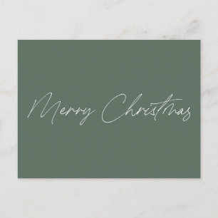 Minimalistisch Sage Green Script Frohe Weihnachten Postkarte