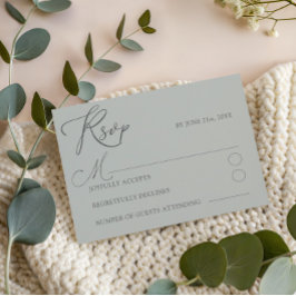 Minimalistisch Sage Green UAWG Typografy Wedding RSVP Karte
