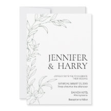 Minimalistisch Sage Green Wedding Einladung